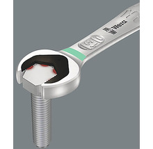 Une clé à fourche saisit une vis, Logo Wera