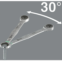 Représentation d''une clé plate avec fonction de cliquet et angle de rotation de 30 degrés