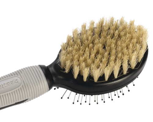 Pferdebürste mit Naturborsten und Metallpins