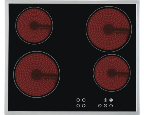Table de cuisson vitrocéramique avec quatre zones de cuisson