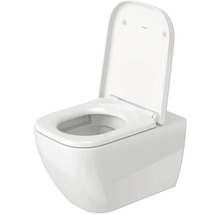 WC suspendu avec bride ouverte et abattant relevé