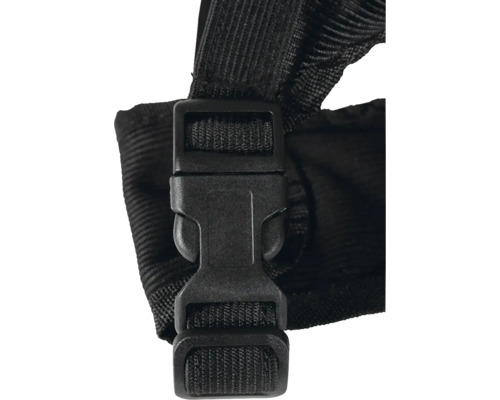 Fermeture en plastique noire sur une sangle