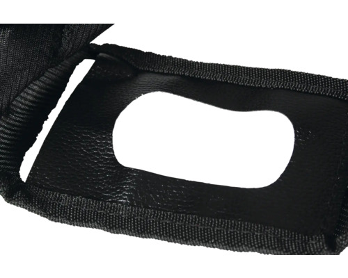 Gros plan détaillé d''une ceinture à outils noire avec découpe