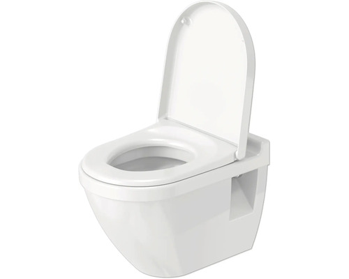 Wand-Tiefspültoilette mit offenem Spülrand und WC-Sitz