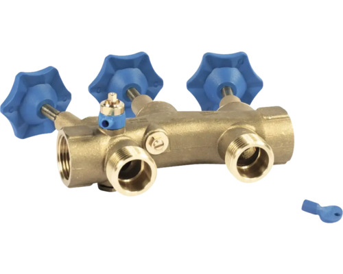 Distributeur de circuit de chauffage en laiton avec robinets