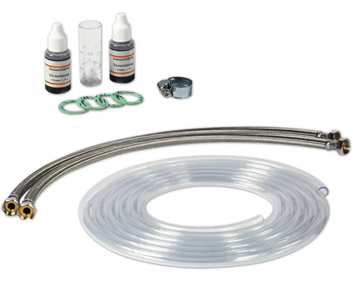 Kit d''accessoires pour le traitement de l''eau avec tuyaux, joints et solution de test
