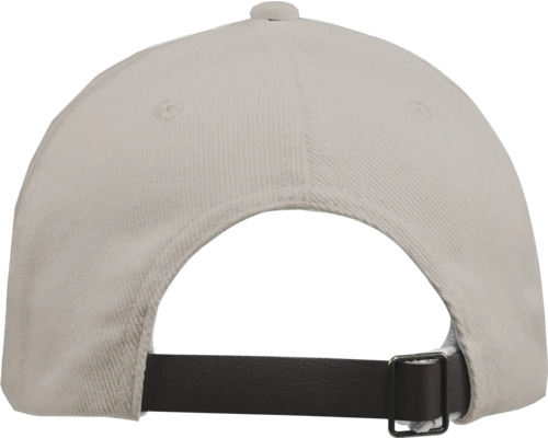 Vue arrière d''une casquette de baseball en velours côtelé avec une sangle réglable