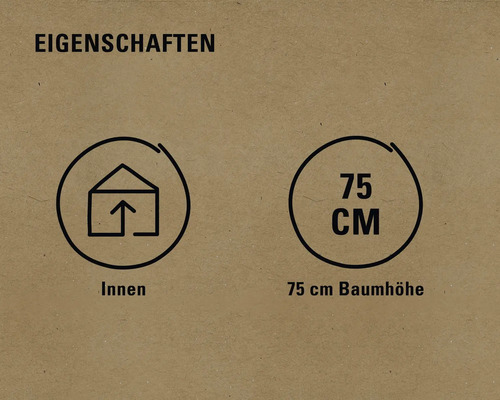 Produkteigenschaften: geeignet für Innenräume, Baumhöhe 75 Zentimeter