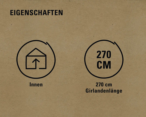Eigenschaften: geeignet für Innenräume, Girlandenlänge 270 Zentimeter