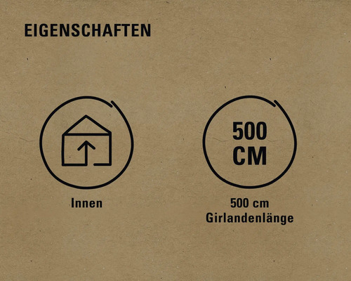 Eigenschaften: Für den Innenbereich geeignet, 500 cm Girlandenlänge