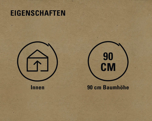 Eigenschaften: geeignet für Innenräume, 90 Zentimeter Baumhöhe