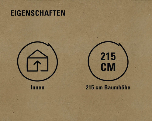 Eigenschaften: Innenraum geeignet, 215 cm Baumhöhe