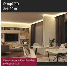 Wohnzimmer mit indirekter Beleuchtung durch SimpLED 20 Meter LED-Streifen
