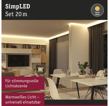 SimpLED Set 20 Meter im Wohnzimmer mit indirekter Beleuchtung