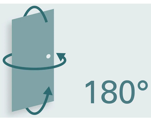 Symbole pour un angle de rotation de 180 degrés d''une porte