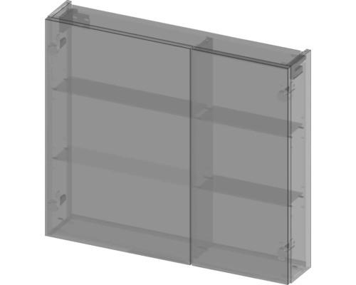 Armoire de toilette avec deux portes et étagères intérieures pour la salle de bain