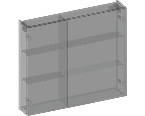 Doppeltüriger Spiegelschrank mit Regalen