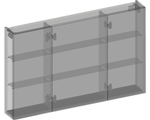 Dreitüriger Spiegelschrank mit Einlegeböden
