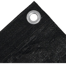 Vue détaillée d''une bâche tissée noire avec œillet