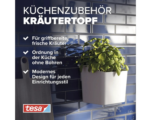 Pot à herbes de cuisine pour montage mural avec le logo Tesa