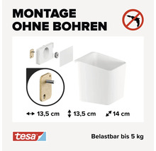 Solution adhésive Tesa pour un montage sans perçage avec une capacité de charge maximale de 5 kilogrammes
