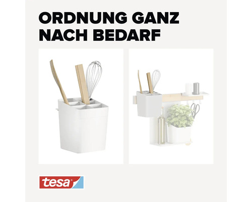 Support ustensiles de cuisine pour montage mural flexible et rangement