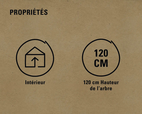 Symbole pour une utilisation en intérieur et longueur de l''arbre de 120 centimètres