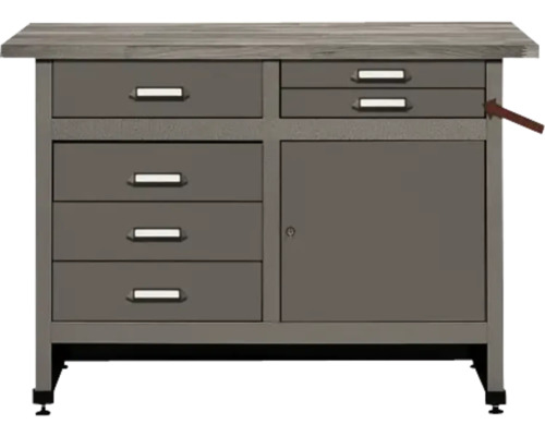 Établi avec tiroirs et compartiment d''armoire