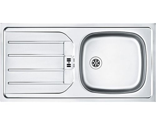 Spüle aus Edelstahl mit Abtropffläche