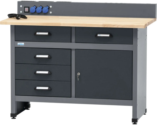 Établi avec tiroirs et porte verrouillable pour l''atelier