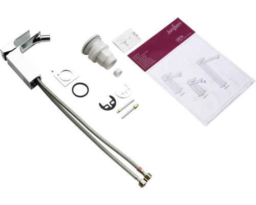 Robinet de lavabo Jungborn Zeta avec accessoires et instructions de montage