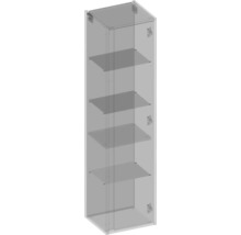 Hängehochschrank mit 1 Tür Devo Cristal 2.0 rechts BxHxT 40x160x35 cm tyrolean blue/metal blue glass