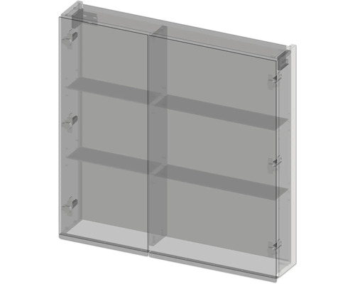 Doppeltüriger Spiegelschrank mit Regalböden für Badezimmer