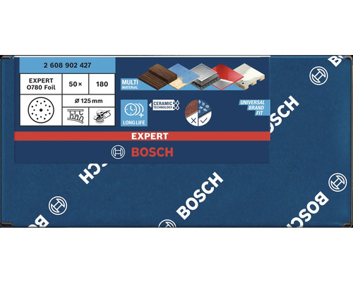 Disque abrasif Bosch Expert O780 Foil, diamètre 125 millimètres, grain 180