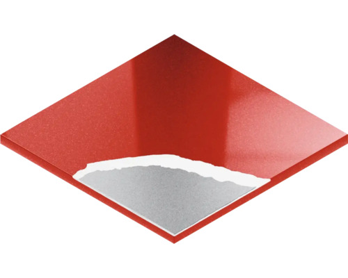 Carreau de sol carré rouge avec revêtement partiel