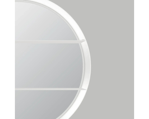 Runder Spiegelschrank mit zwei Ablageflächen
