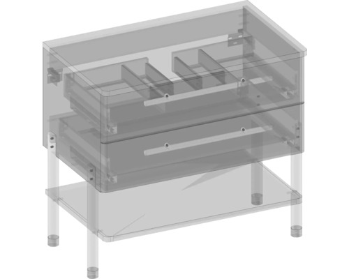 Waschtischunterschrank mit zwei Schubladen und Ablage