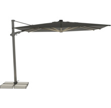 Freiarm-Sonnenschirm mit quadratischer Form und Standfuß