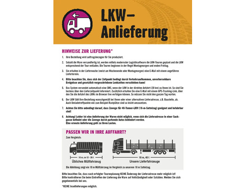 Informationen zur Lastkraftwagen Lieferung