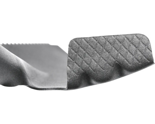 Detailansicht einer Trittschalldämmung mit Riffelstruktur