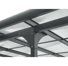 Vue détaillée d''un pavillon avec plaques en polycarbonate