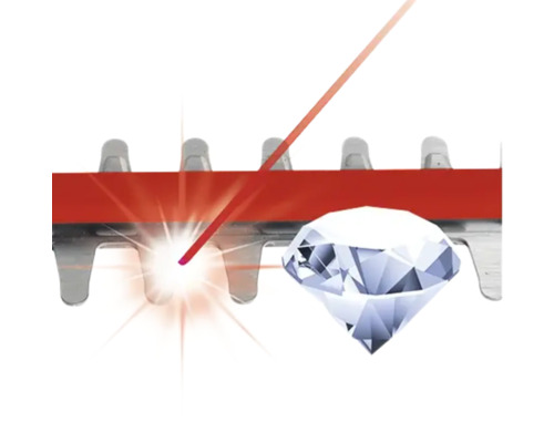 Schneidebalken mit Laserschnitt und Diamantschliff