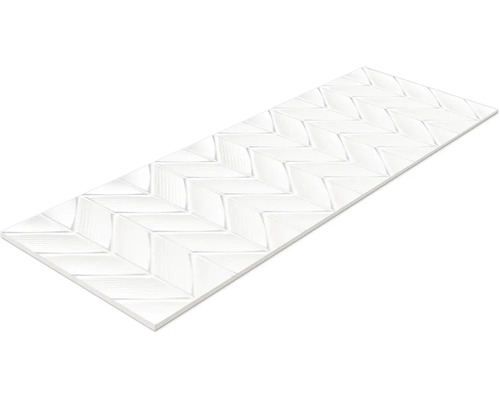 Carrelage mural Aden Snow blanc 3D mat 30x90 cm rectifié