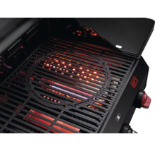 Barbecue à gaz avec grille et couvercle ouvert