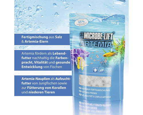 Microbe-Lift Artemia, mélange prêt à l''emploi à base de sel et d''œufs d''artémias, 195 grammes