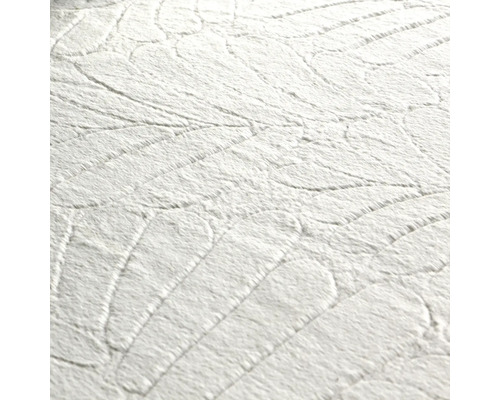 Gros plan d''un papier peint blanc texturé avec un motif de feuilles