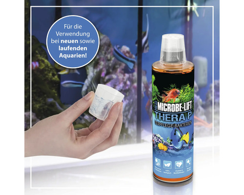 Microbe Lift Therap Tierpflege Bakterien für neue und laufende Aquarien mit Dosierbecher
