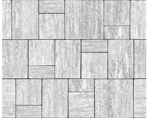 Verlegung von Betonpflastersteinen in verschiedenen Größen