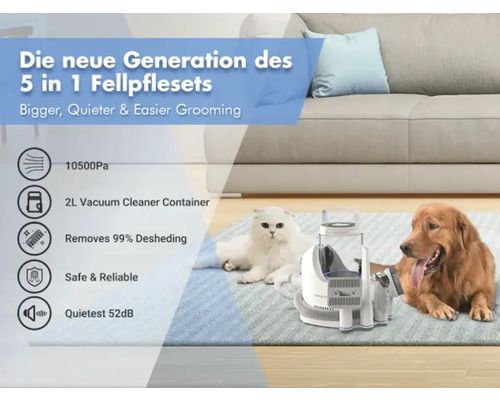 5 in 1 Tierhaarpflegeset mit Katze und Hund