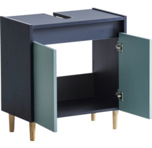 Waschbeckenunterschrank Möbelpartner Lovis BxHxT 56.9x60.1x33 cm nachtblau/taubenblau